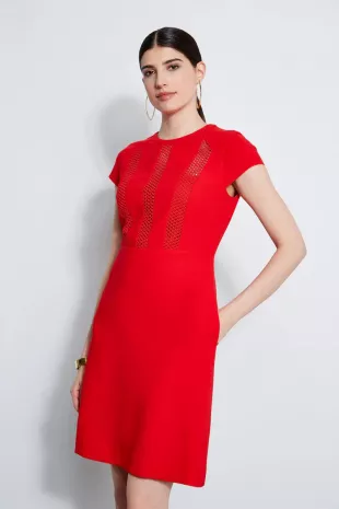 Geo Lace Inset Dress