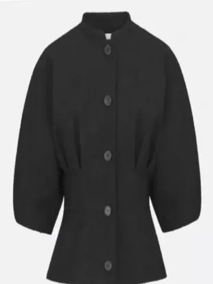 Morning Show S4 Jennifer Aniston Puff-Sleeves Black Jacket