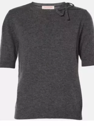 The Morning Show S4 Jennifer Aniston Bow Detail T-Shirt