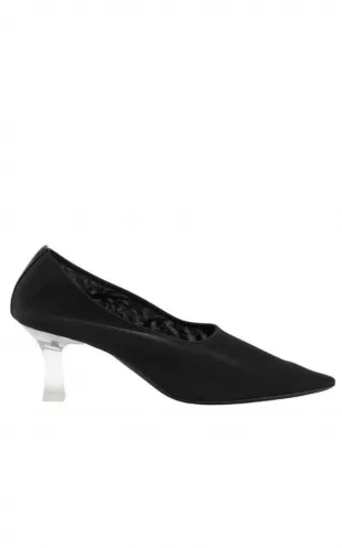 Sock Acetate-heel Point-toe Mesh Pumps