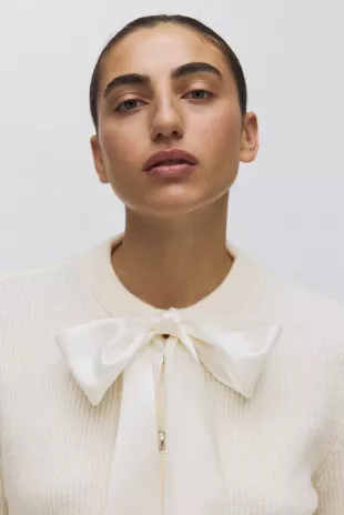 Bow-Detail Cardigan