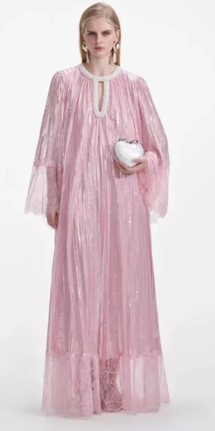 Pleated dress with Pearls