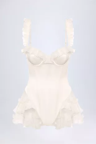 Caelie Ruffled Corset Bodysuit