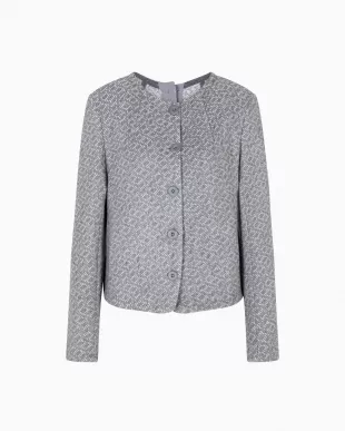 Icon Tricot-Effect Jacquard Knit Jacket