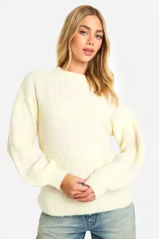 Knitted Oversized Crew Neck Stripe Jumper
