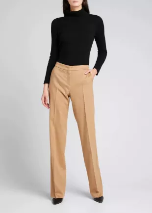 Pescia Camel Hair Straight Leg Trousers