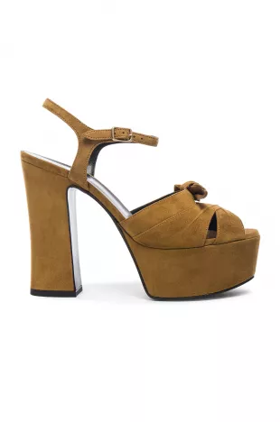 Suede Candy Heels in Tan