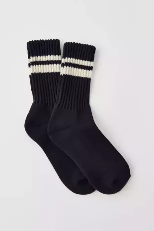 Athletic Striped Scrunch Crew Sock