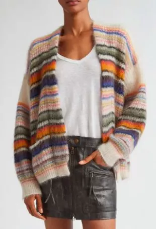 Dana Stripe Mohair Blend Cardigan