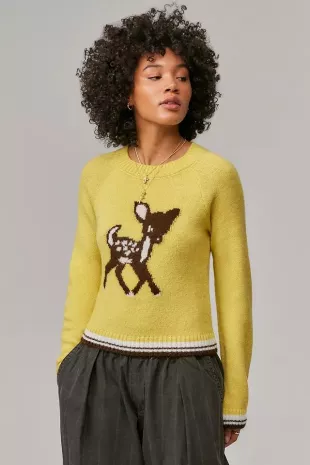 UO Yellow Oh Deer Jumper
