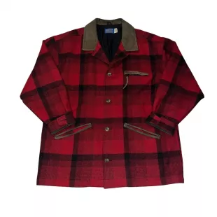 Manteau Oversized En Laine Virgin Wool Pendleton - Taille 12 US - Rouge - Neuf Sans étiquettes
