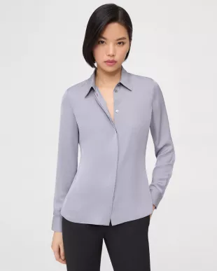 Fitted Shirt in Silk Georgette