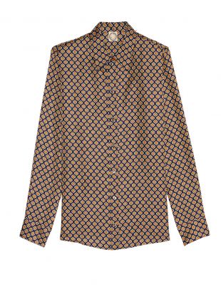 Chemise en soie bleu marine