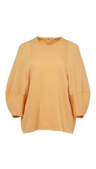 Viscose Crepe Knit Balloon Sleeve Top
