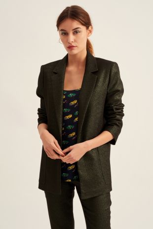 Mode Trotter - veste en lurex vert