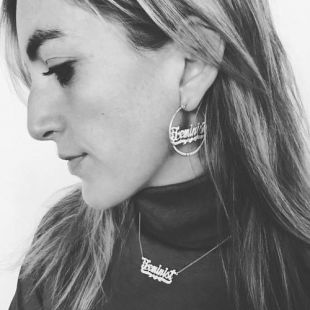 FEMINIST GOLD HOOP EARRINGS