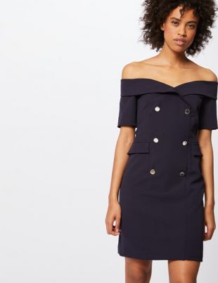 Robe courte à double boutonnage