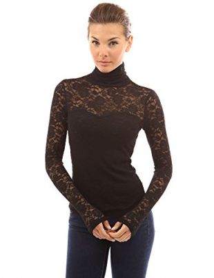 Chemisier SINÉQUANONE Noir En Dentelle Transparente – Taille 38, Manches Longues, Occasion Très Bon état