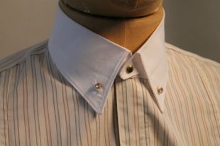 men's detachable collar, white cotton collar with rhinestone studs, vintage style collar for dress shirt