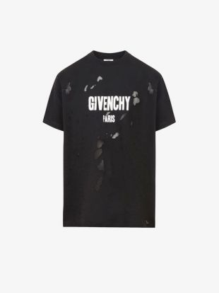 Givenchy - Givenchy T shirt oversized GIVENCHY PARIS destroyed ...