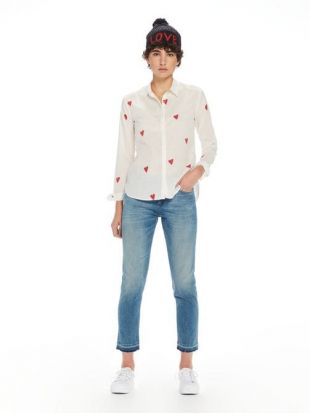 Chemise à motif coeurs