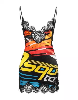 Lace Satin Silk Dress