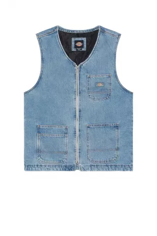 Zip Front Denim Vest