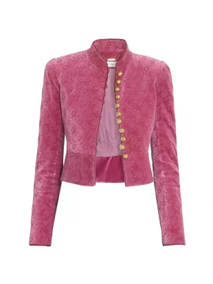 Floral Velvet Crop Jacket