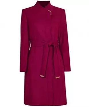 Ellgenc Long Belted Wrap Coat Pink