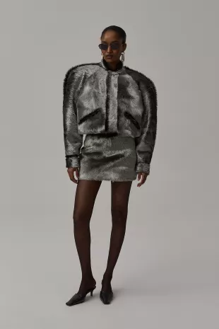 Sky Pony Hair Jacket in Silver