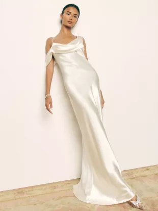 Ronda Silk Dress in Ivory