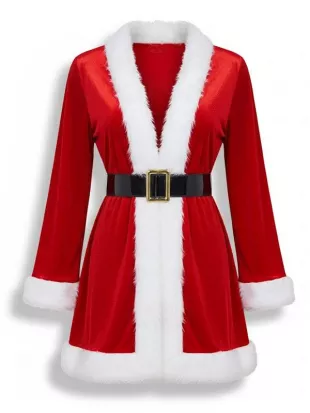 Women Red Santa Costume Robe