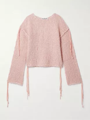 Cropped Whipstitched Knitted Sweater