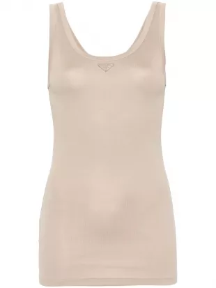 Triangle-logo Ribbed Tank Top