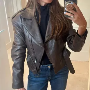 Belted Leather Jacket