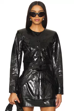 Cropped Barnett Jacket in Nero