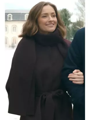 Champagne Problems Minka Kelly Brown Scarf Coat