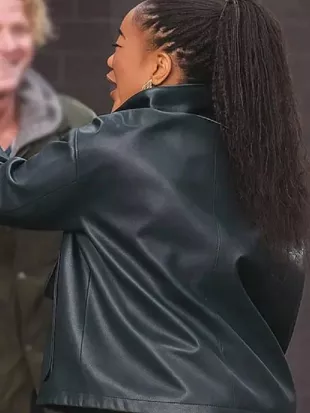 Clayface Naomi Ackie Black Leather Jacket