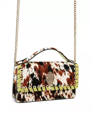 Small Bond Top Handle Cow Print Haircalf Satchel Bag