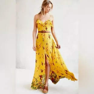 Yellow Floral Maxi Dress