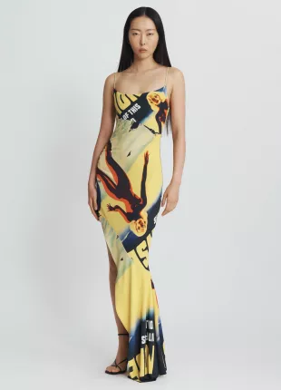 Lady Printed Draped Dress