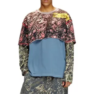 T-Besh Camouflage Overlay Long Sleeve T-Shirt