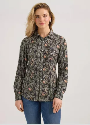 Floral Black Snap Up