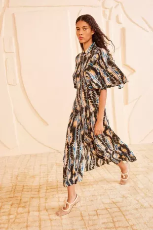 Silhouette Silk Crepe de Chine Dress