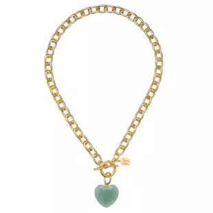 Stone Heart Toggle Necklace