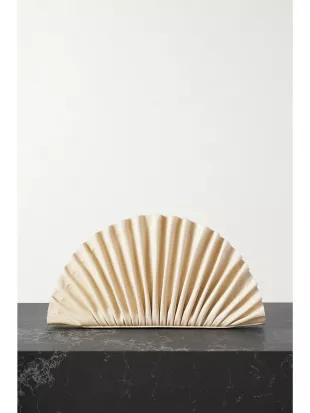 Nala Pleated Leather Clutch