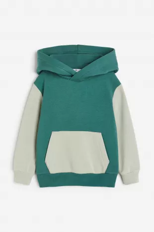 Hoodie in Green Colorblock