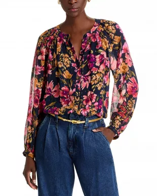 Floral Button Front Blouse