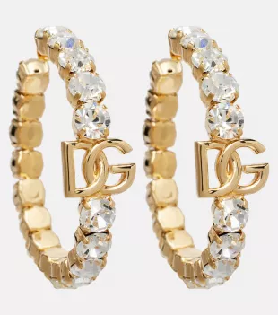 Embellished hoop earrings