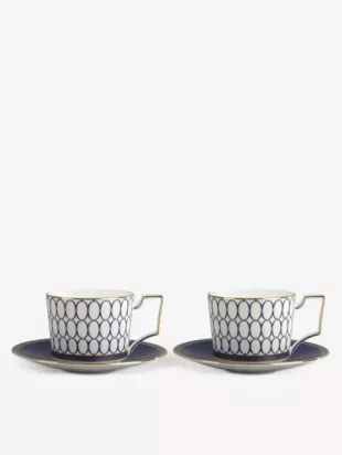 Renaissance Gold Fine Bone China Cups And Saucers